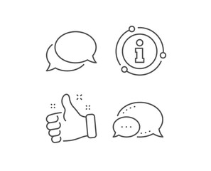 Fototapeta premium Messenger line icon. Chat bubble, info sign elements. Speech bubble sign. Chat message symbol. Linear messenger outline icon. Information bubble. Vector
