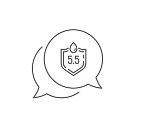 Ph neutral line icon. Chat bubble design. Clinically tested sign. Water drop symbol. Outline concept. Thin line ph neutral icon. Vector