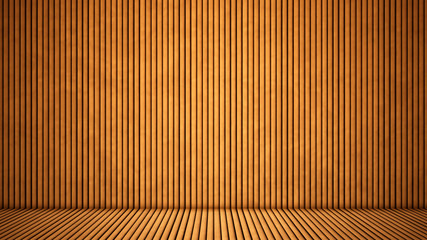 Concept or conceptual vintage or grungy brown background of natural wood or wooden old texture floor and wall as a retro pattern layout. A 3d illustration metaphor to time, material, emptiness,  age 