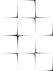 Unstuck Note Paper Pieces Vertical 4 to 3 Ratio Blank Editable Seamless Text Decoration Template - Black on White Background - Contrast Graphic Design