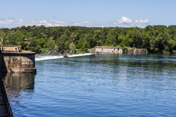 Water drainage at Ticino's river, Varese, Lombardy