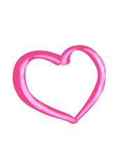 Heart icon gradient hand drawn symbol. Love emblem isolated on white background