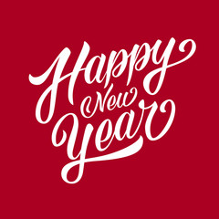Happy New Year lettering. Holiday Vector Illustration