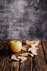 fresh apple and dried apple slices