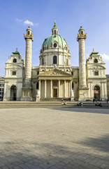 Fototapeta na wymiar Karlskirche, Österreich, Wien, Karlsplatz