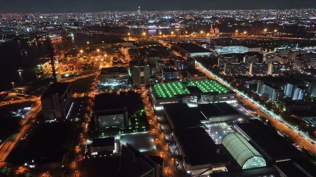 大阪咲洲庁舎展望台から眺める大阪の都市夜景