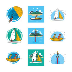 bundle of people practicing extreme sports