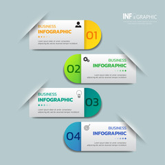 Infographics design template, 3D Business concept with 4 steps or options, can be used for workflow layout, diagram, annual report, web design.Creative banner, label vector.