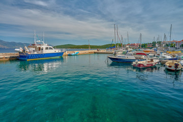 Croatia, island of Korcula view of the yacht marina
