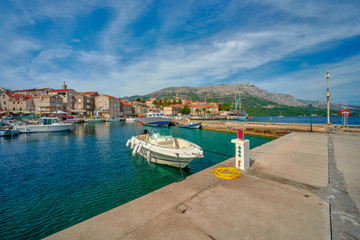 Croatia, island of Korcula view of the city of Korcula