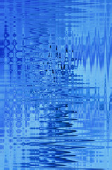 Abstract graphic, geometric background, blue color. Digital illustration of data. Technology, dynamics, flow, network, space, luminous lines, chaos. Big data visualization.