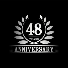 48 years logo design template. Anniversary vector and illustration template.