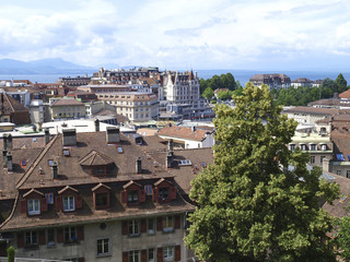 Stadtansicht Lausanne, Schweiz, Waadt, Lausanne