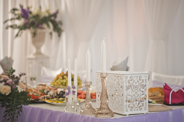 Three different glasses on the holiday table 2202.