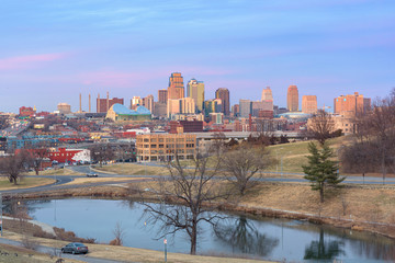 Naklejka premium Kansas City at sunset