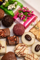 Chocolate plate for new year celebration 