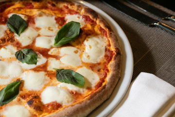 Margarita Pizza close up photos