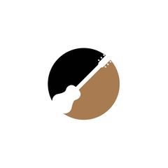 guitar icon logo vector illustration design template