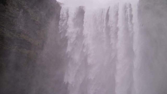 Waterfall. Cascade of white water. Waterfall in Iceland.