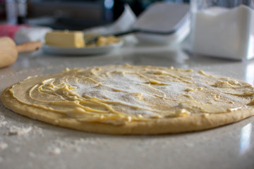 baking homemade cinnamon rolls