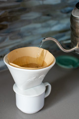 Making pour over coffee