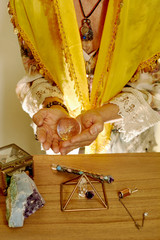 Psychic Reader holding a Crystal Ball