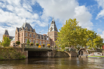 Rijksmuseum, view from the canal, Amsterdam