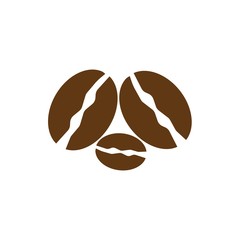 coffee beans template vector icon illustration