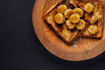 french toast and fried bananas