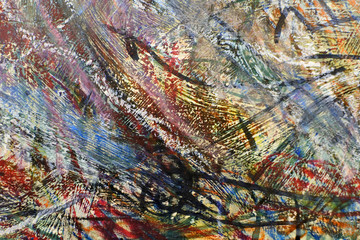 mixed multi-layer image technique. color sketch. a jumble of lines and blotches. background in the style of abstract expressionism