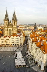 Prag, Altstädter Ring, Staromestske namesti, Teynkirche, Tschec
