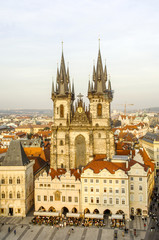 Fototapeta na wymiar Prag, Altstädter Ring, Staromestske namesti, Teynkirche, Tschec