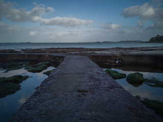sunset on sea of saint malo