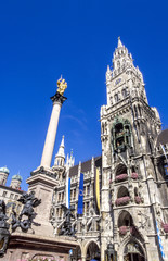 Fototapeta premium München, Rathaus, Marienplatz, Deutschland, Bayern