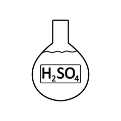 Laboratory glass with sulfuric acid.