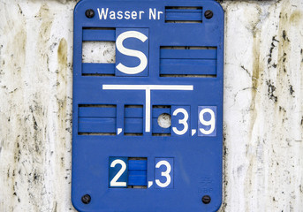 Schild Wasserleitung Lageplan