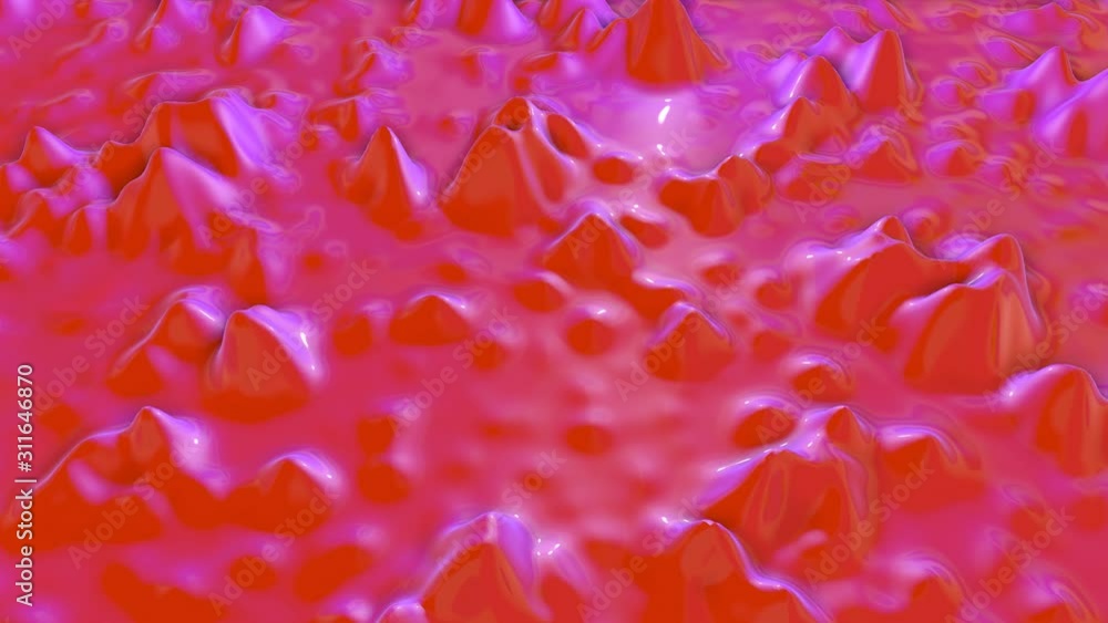 Aufkleber smooth deformable surface of neon color. abstract three-dimensional animated background. 3d render