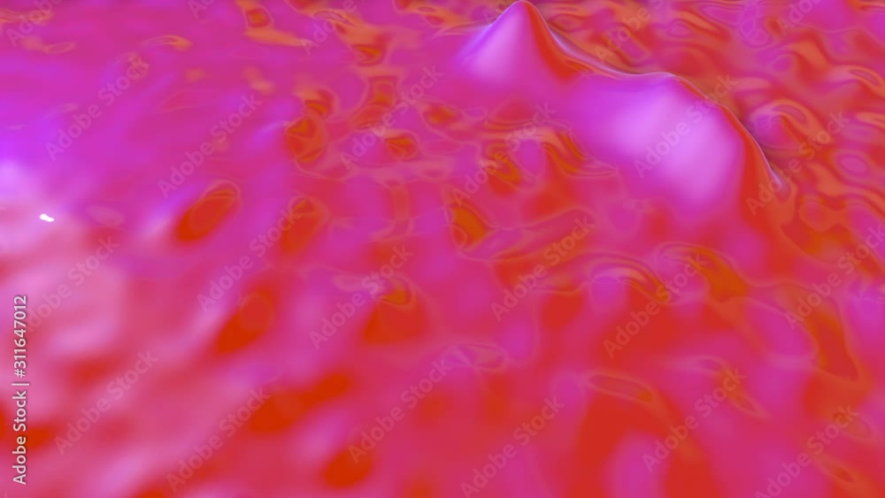 Aufkleber smooth deformable surface of neon color. abstract three-dimensional animated background. 3d render