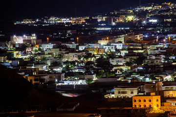 night cityscape from above in Fujairah