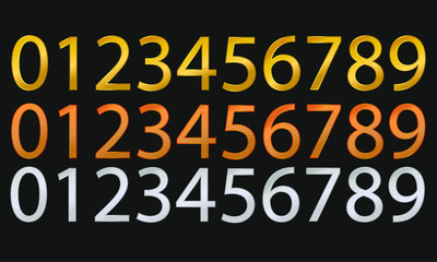 gold sibler bronze numbers one to ten