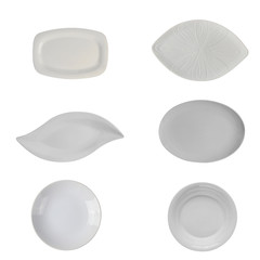  ceramic white empty plate on white background