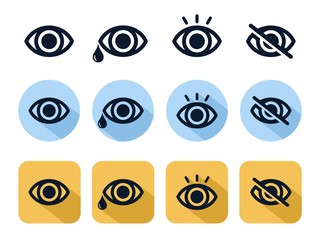 Eye icon line set for web, software, application, and mobile
