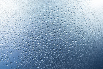 Blue water droplets