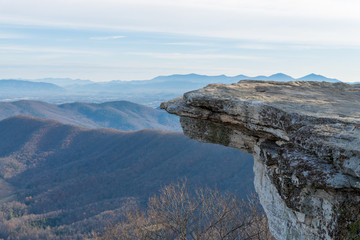 Side view of the very end point of McAfee Knob