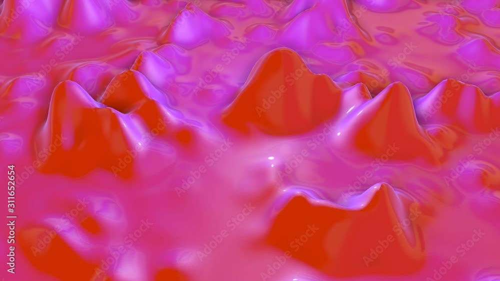 Aufkleber smooth deformable surface of neon color. abstract three-dimensional animated background. 3d render