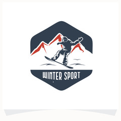 Winter Sport Logo. Snowboarding Logo Design Template