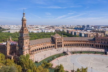 aerial view of Plaza De Espana Sevilla