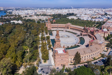Obraz premium aerial view of Plaza De Espana Sevilla