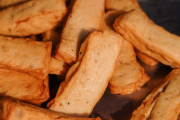 Vietnamese Pork Sausage fried. Fried pork sausage Thai style food.