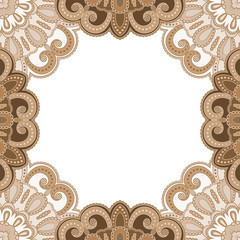 Abstract floral decorative frame for greeting card or invitation in ethnic style